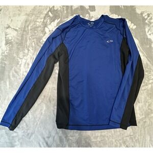 Champion Duo Dry Size XL Shirt Breathable Long Sleeve Athletic Blue Stretch